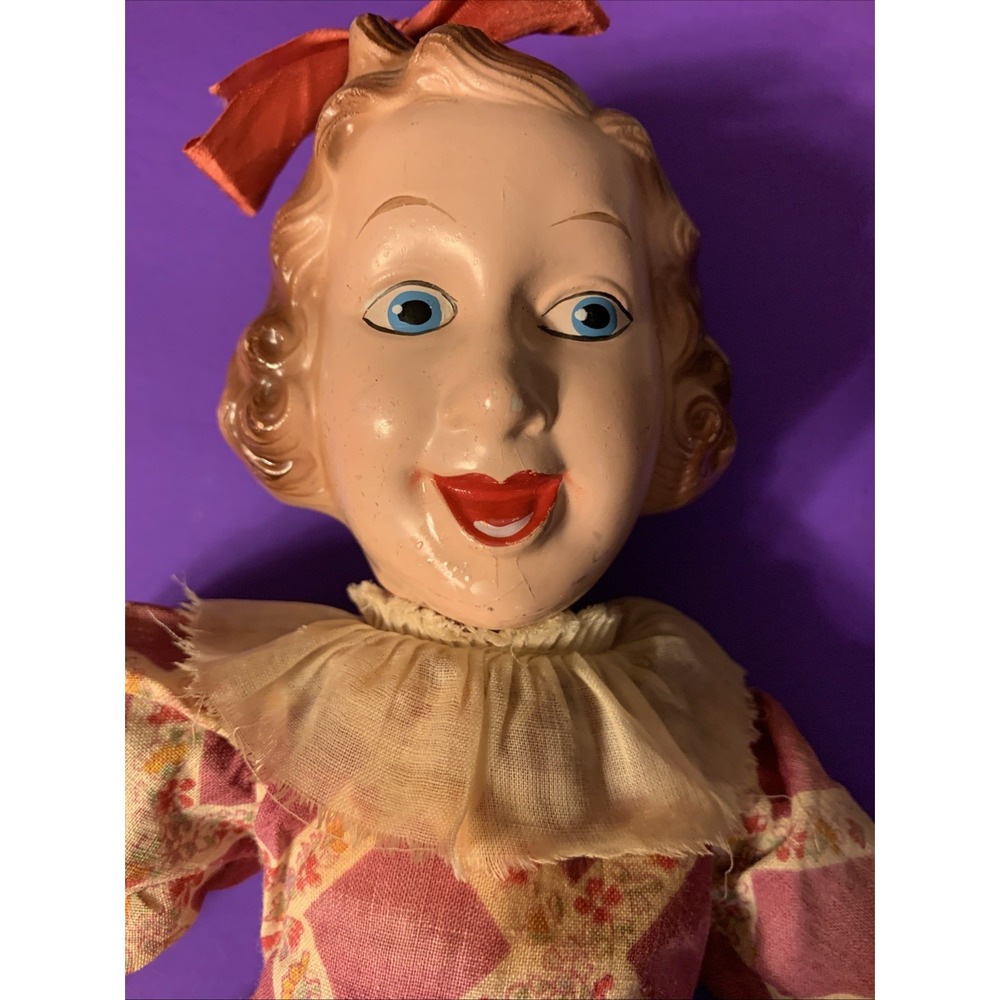 Vintage IDEAL FLEXY Fanny Brice composition Signed character doll 1938 OLD